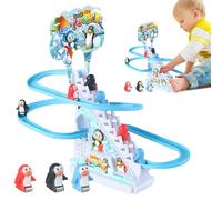 Montagnes russes de pingouin - Amusement des avec des jouets de pistes d'animaux | Jouet de piste Go Racer, kit de jeu de toboggan, kit de jeu de montagnes russes ludiques, jouets toboggans