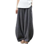 montalpin Mont Alpin Pantalon Ample Style Sarouel Pantalon Large Femme en Coton et Lin - Style Rétro, Confort Été et Printemps