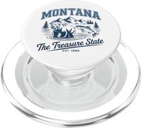 Montana, Bear and Fish Graphic, Mountain Design, établi PopSockets PopGrip pour MagSafe