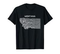 Montana Division - Unknown Elevations Joy Plot Topo Map T-Shirt