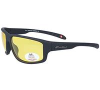 Montana Eyewear SP313F Lunettes de soleil polarisées en plastique mat avec pochette en tissu noir/jaune