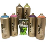 Montana Gold Lot de 6 bombes de peinture en aérosol de qualité supérieure 400 ml Couleurs bonbon