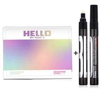 Montana Lot de 50 autocollants « Hello my Name is... » à effet hologramme + 1 marqueur permanent Bold noir 3 mm