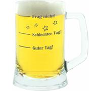 montana : Seidel de bière, Bonne journée Mauvaise journée Ne demande pas, chope à bière, verre d'ambiance avec gravure amusante, verre à bière Mood, 500 ml