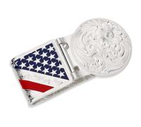 Montana Silversmiths Pince à billets fabriquée aux États-Unis style de vie occidental, Argenté, 2.43 x 1.27, Charnière Liberty fabriquée aux États-Unis