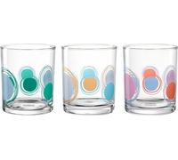 montana Trinkglas :new dots 3er Set, Becher gepunktet, Kalk-Natron-Glas, Mehrfarbig, 240 ml, 046009