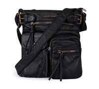 Montana West Echtes Leder Sac à main pour femme, Noir (046negro), S