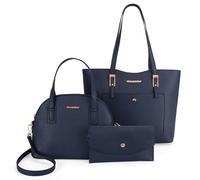 Montana West Lot de 3 sacs à main pour femme avec sac fourre-tout et portefeuille MWC3-201, 3 pièces, bleu marine