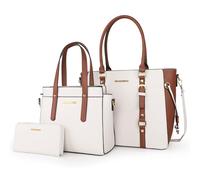 Montana West Sacs à main et sacs à main pour femme - Ensemble de 3 sacs fourre-tout et portefeuille, B-beige & marron