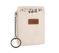 Montana West X Wrangler - Porte-cartes de crédit pour femme avec blocage RFID - Portefeuille avec fenêtre pour carte d'identité et poche zippée pour pièces de monnaie, beige