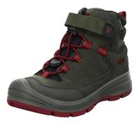 KEEN Redwood Mid Waterproof Mixte enfant Hiking Boot, Steel Grey Red Dahlia, 35 EU
