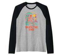 Montauk Skate The End Retro Mens Skateboard Manche Raglan