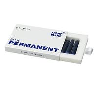 Montblanc 107758 Cartouches d'encre - Permanent Blue - Encre pour Stylo Plume - Bleu Permanent - 8 Cartouches