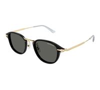 Montblanc Homme Montblanc MB0336S 001 Lunettes de soleil Injecté Noir Gris Ronde