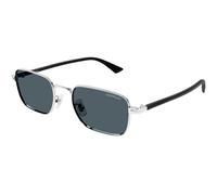 Montblanc Homme Montblanc MB0339S 003 Lunettes de soleil Métal Argent Bleu Carré