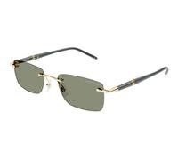 Montblanc Homme Montblanc MB0344S 005 Lunettes de soleil Métal Or Vert Carré