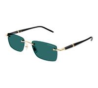 Montblanc Homme Montblanc MB0344S 006 Lunettes de soleil Métal Or Vert Carré