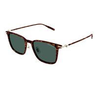 Montblanc Homme Montblanc MB0354S 002 Lunettes de soleil Injecté Havane Vert Carré