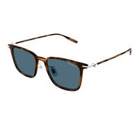Montblanc Homme Montblanc MB0354S 004 Lunettes de soleil Injecté Havane Bleu Carré