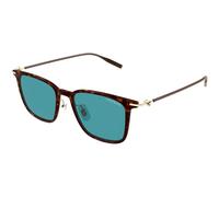Montblanc Homme Montblanc MB0354S 005 Lunettes de soleil Injecté La Havane Vert Carré