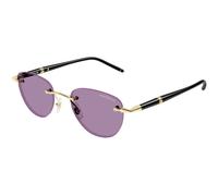 Montblanc Homme Montblanc MB0412S 002 Lunettes de soleil Métal Or Violet Ronde