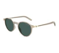Montblanc - Lunettes de soleil rondes - Homme - Accessoires - Beige - Taille: 49 MM