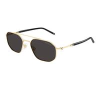 Montblanc Homme Montblanc MB0481S 001 Lunettes de soleil Métal Or Gris Pilote