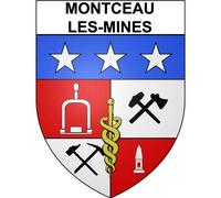 Montceau-les-Mines 71 ville Stickers blason autocollant adhésif - Taille : 12 cm