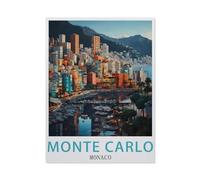Monte Carlo Monaco Vintage Travel Poster，Puzzle 1000 Pieces Paper Puzzle Adult Children's Educational Toy Family Decompression Game（26x38CM）-AP29