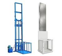 Monte-charge Électrique 1000kg, Plateforme d'Élévation Hydraulique Électrique avec 3 Télécommandes, Ascenseur de Fret en Acier en C pour Maison, Entrepôt et Usine, Élévateur à Rail Robuste