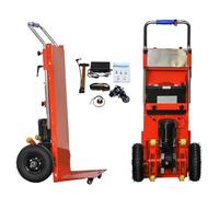 Monte-escalier électrique avec capacité de charge de 400 kg, chariot en acier robuste avec poignée télescopique et batterie amovible pour un transport facile