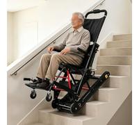 Monte-escalier électrique sur chenilles, alliage d'aluminium, charge 160 kg, moteur brossé 120 W, chenilles allongées de 81 cm, for personnes âgées