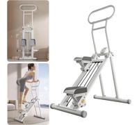 Monte-escalier pour exercices de gym à domicile, machine d'exercice d'escalade verticale pour entraînement complet du corps, machine d'exercice cardio pliable compacte avec guidon et pédales réglables