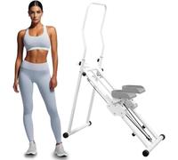 Monte-escalier pour L’Exercice à Domicile, Grimpeur Vertical pour L’entraînement Complet du Corps, Grimpeur D’Exercice Cardio Compact Et Pliable avec Guidon Et Pédales Réglables, White