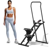Monte-escalier pour L’Exercice à Domicile, Grimpeur Vertical pour L’entraînement Complet du Corps, Grimpeur D’Exercice Cardio Compact Et Pliable avec Guidon Et Pédales Réglables, Black