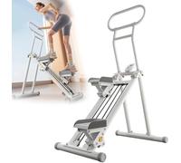 Monte-escalier vertical pour exercices de gym à domicile, avec écran LCD, machine d'escalier pour entraînement complet du corps, marchepied de fitness pliable avec guidon réglable et pédales cardio