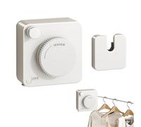 Monté Mural Rétractable - Câble De Charge Lourde, Installation Sans Perceuse, Solution De Stockage Compacte, Bobine De Séchage Pour Blanchisserie De 15,7 Pieds | Ligne De Lavage Pliable