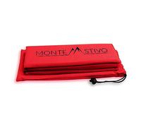 Monte Stivo® Expedition | Coussin Isolant d’Assise, Surface 30 x 40 cm, Enfants et Adultes Pliable en 4 | pour randonnée (Rouge)