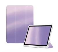 Montecarduo Étui pour Ipad 10E Génération 2022, Ipad 10,9 Pouces, Slim Smart Folio, Support À Rebond Magnétique, Coque en Cuir avec Coque Arrière Transparente pour Ipad 10, Wisteria Snow