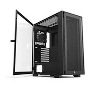 Montech AIR 1000 Lite Boîtier ATX pour tour moyenne Noir 3 ventilateurs 120 mm haut débit d'air pré-installés Panneau latéral en verre pivotant Panneau avant en maille Espace de mise à niveau pour GPU