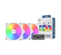 MONTECH GF120 V2 ARGB Ventilateur de boîtier de 120 mm - Design élégant et minimaliste, débit d'air élevé, roulement hydraulique, performance silencieuse, éclairage ARGB vibrant, lot de 3 en 1 avec