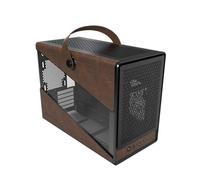 MONTECH Heritage mATX, Châssis de Jeu Compact en Cuir avec poignée Signature, Prend en Charge Les GPU RTX 40, Le Bloc d'alimentation ATX et l'AIO 360 mm - Noir