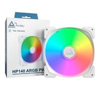 Montech Ventilateur HP140 PWM ARGB 140mm - 1600 tr/min, débit d'air élevé, 4 broches - Blanc