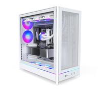 MONTECH HS01 Pro, Boîtier PC ATX, PC de Jeu, Haut débit d'air, Disposition réversible, Panneau Avant en Maille, Ventilateur ARGB PWM pré-installé, Design encastrable, Panneaux sans Outils, Blanc