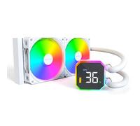 MONTECH HyperFlow Digital 240 Refroidisseur liquide pour processeur AIO 240 mm avec pompe 3100 tr/min, 2 ventilateurs ARGB E28 120 mm, écran numérique en temps réel, prise en charge Intel et AMD