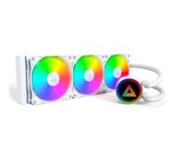 MONTECH LightFlow ARGB 360 Refroidisseur liquide pour processeur, AIO 360 mm avec design miroir infini, pompe 3100 tr/min, ventilateurs ARGB 3 x 120 mm, support Intel et AMD (blanc)