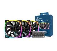 MONTECH AX 120 mm - Ventilateur PWM - Performance silencieuse - Haute vitesse 1600PWM - Durabilité haut de gamme avec roulement HDB - Superbe anneau extérieur ARGB - Lot de 3 en 1 avec moyeu de