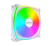 MONTECH RX120 PRO ARGB PWM Ventilateur 120 mm, ventilateur haut de gamme, lame inversée, éclairage ARGB à 360°, roulement de fusil, silencieux, faible bruit, 600 - 1600 tr/min, blanc