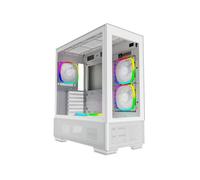 Montech SKY TWO Blanc : Boîtier PC Midi Tower ATX / micro ATX, 2x120mm Latéral, 1x120mm Arrière, USB 3.2 Gen 1/Gen 2, Vitre Trempée, RGB, Compatible Radiateurs 360mm