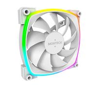 Montech Ventilateur AX 120 ARGB - 1600PWM, durabilité haut de gamme, performance silencieuse et superbe design ARGB (120 mm, blanc)